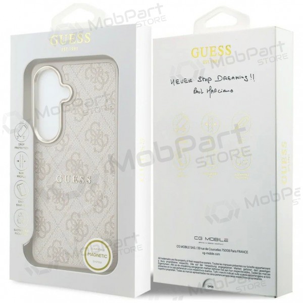 Custodia per Samsung Galaxy S26 - Guess PU Leather 4G Gold Frame Magnetic (rosa)