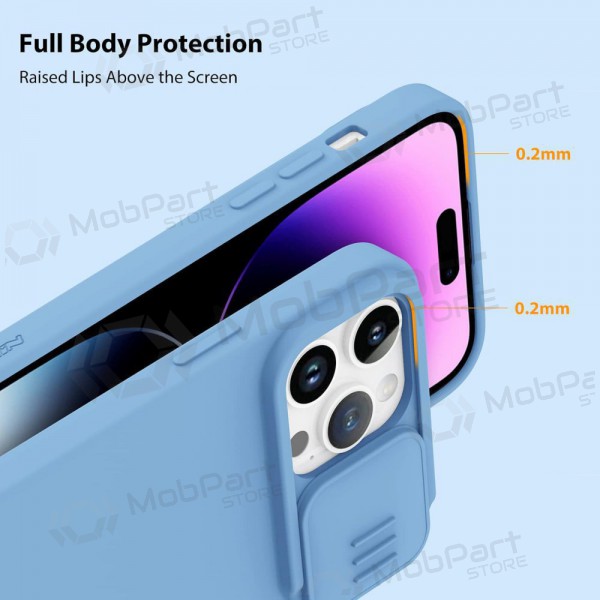 Apple iPhone 15 Pro Max custodia „Nillkin Silicone“ (azzurro)