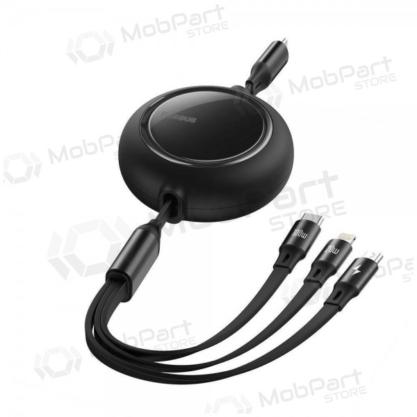 USB cavo Baseus Bright Mirror Type-C - microUSB+Lightning+Type-C 100W 1.2m (nero) CAMLC-AMJ01