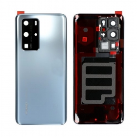 Huawei P40 Pro coperchio batteria posteriore d'argento (Silver Frost) (usato grade C, originale)