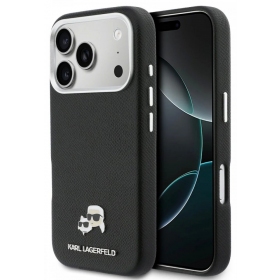 Custodia per Apple iPhone 17 Pro - Karl Lagerfeld PU Karl and Choupette Heads Pins MagSafe