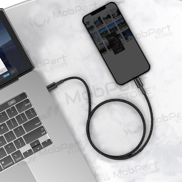 USB cavo Baseus High Density Braided Fast Data PD 20W Type-C - Lightning 1.0m (nero) CATLGD-01