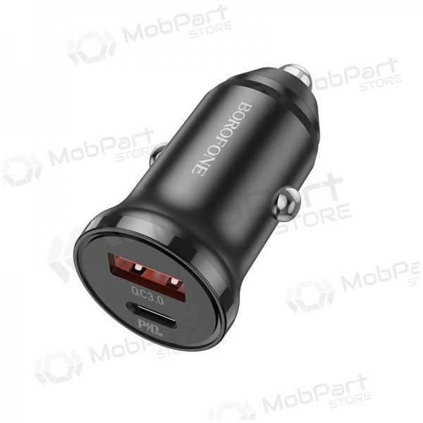 Caricatore automobilinis Borofone BZ18A USB-A/Type-C PD20W+QC3.0 (nero)