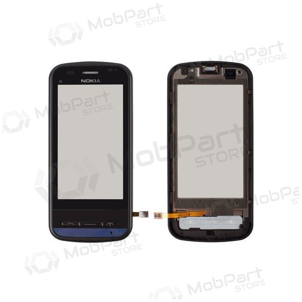 Nokia c6-00 vetro sensibile al tocco (con cornice) (nero)