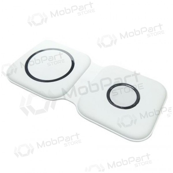 Caricatore senza fili 2in1 Smart Phone, Watch (bianca)