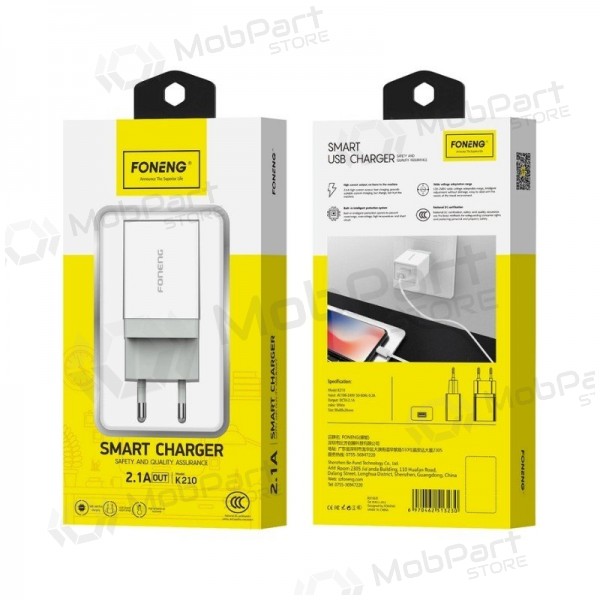 Caricabatterie per telefono Foneng K210 10 W USB-A bianco