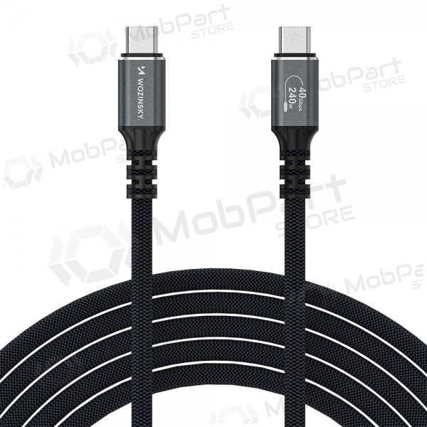 Cavo USB-C Wozinsky WPS-UY41S da USB-C a USB-C 1 m Thunderbolt 4 USB4 240 W 8K nero