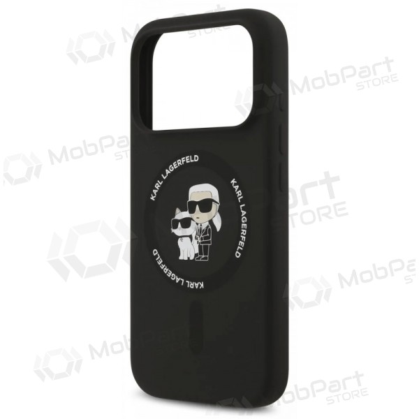 Custodia per Apple iPhone 17 Pro - Karl Lagerfeld Liquid Silicone Karl and Choupette MagSafe (nero)