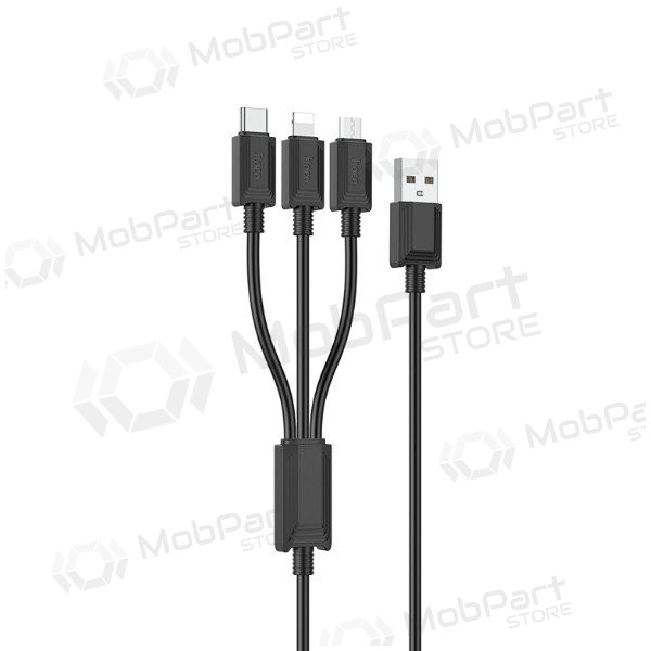 USB cavo Hoco X74 3in1 microUSB-Lightning-Type-C 1.0m (nero)