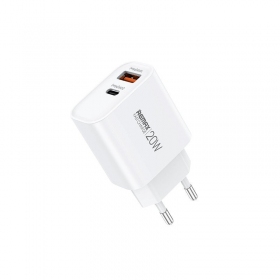 Caricabatterie per telefono Remax RP-U120 20 W USB-C + USB-A bianco