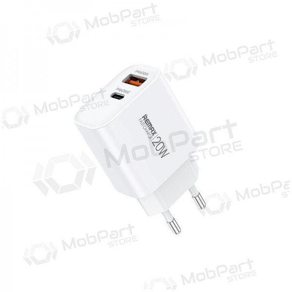 Caricabatterie per telefono Remax RP-U120 20 W USB-C + USB-A bianco