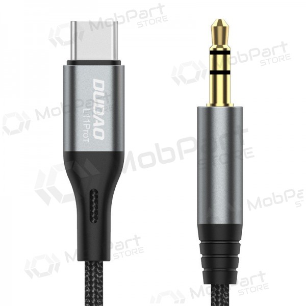 Cavo audio Dudao L11ProT USB-C a 3.5 mm 1 m nero