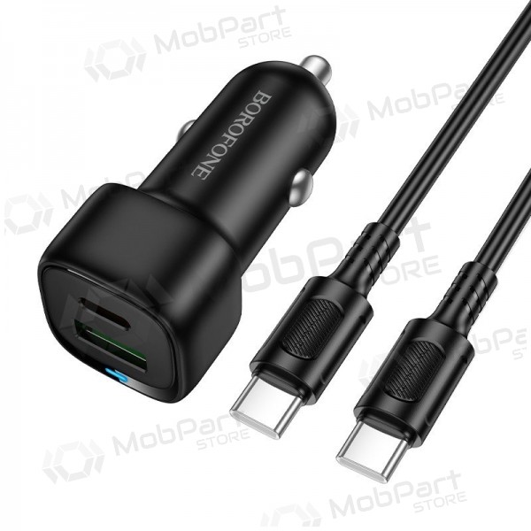 Caricabatterie da auto Borofone BZ34B 38 W USB-C + USB-A PD QC nero