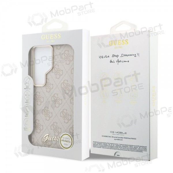 Custodia per Samsung Galaxy S26 Ultra - Guess PU 4G Script Metal Logo Magnetic (rosa)