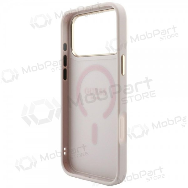 Custodia per Apple iPhone 18 Pro Max - Guess PU Leather 4G Gold Frame Embossed MagSafe (rosa)