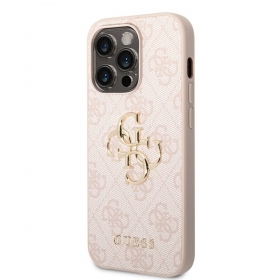 Custodia per Apple iPhone 14 Pro Max - Guess PU 4G Metal Logo (grigio)