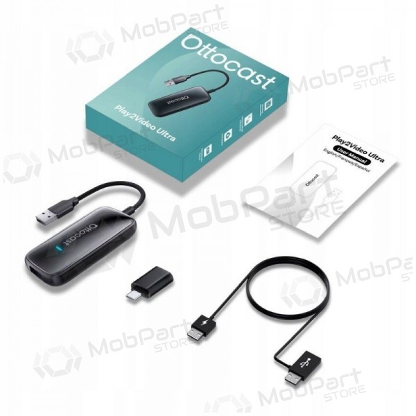Adattatore wireless CarPlay/Android Auto Ottocast Play2Video Ultra nero