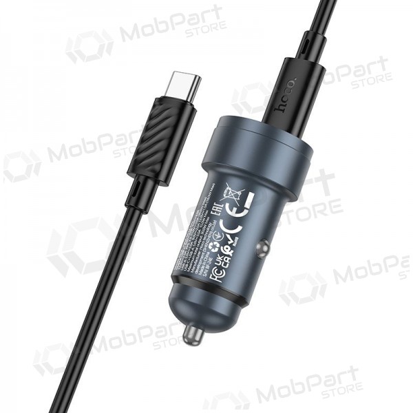 Caricabatterie da auto Hoco Z57A 30 W USB-C + USB-A con cavo USB-C da 1 m