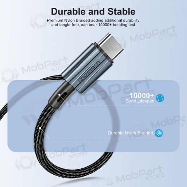 USB cavo Choetech XCC-1015 USB-C to USB-C PD60W 2.0m nero