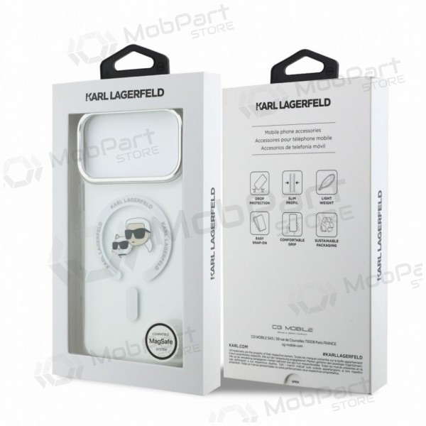 Custodia per Apple iPhone 18 Pro Max - Karl Lagerfeld IML K&CH Heads Metal Frame MagSafe (trasparente)