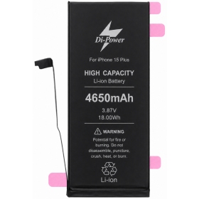 Batteria Apple iPhone 15 Plus, accumulatore Di-Power 4650 mAh (capacità aumentata)