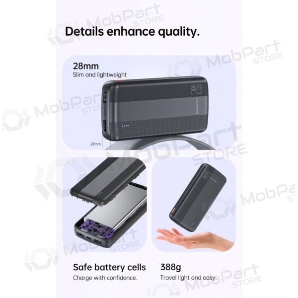 Batteria esterna Power Bank Awei P19K 5V/2.4A 20000mAh nero