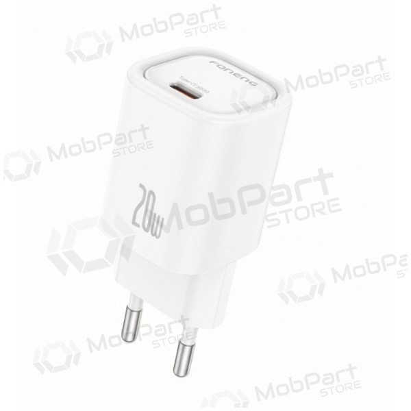 Caricabatterie per telefono Foneng EU69 20 W USB-C bianco.