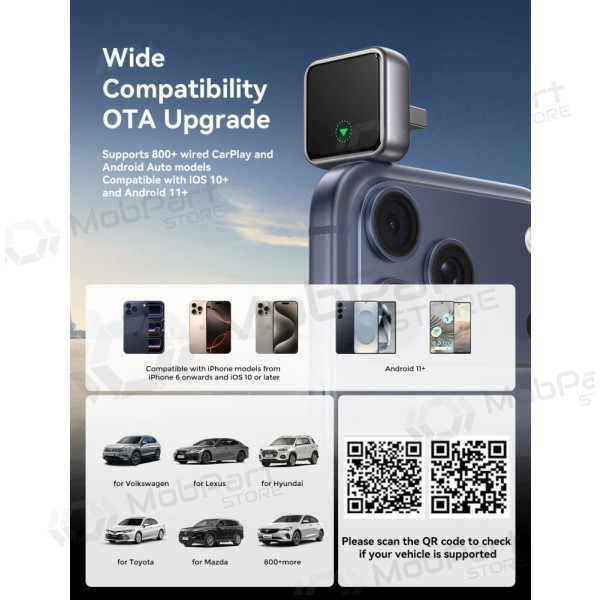 Adattatore wireless CarPlay / Android Auto Joyroom JR-CP3 nero