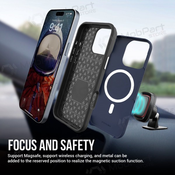 Apple iPhone 15 custodia „Perfectionists“ (blu scuro)
