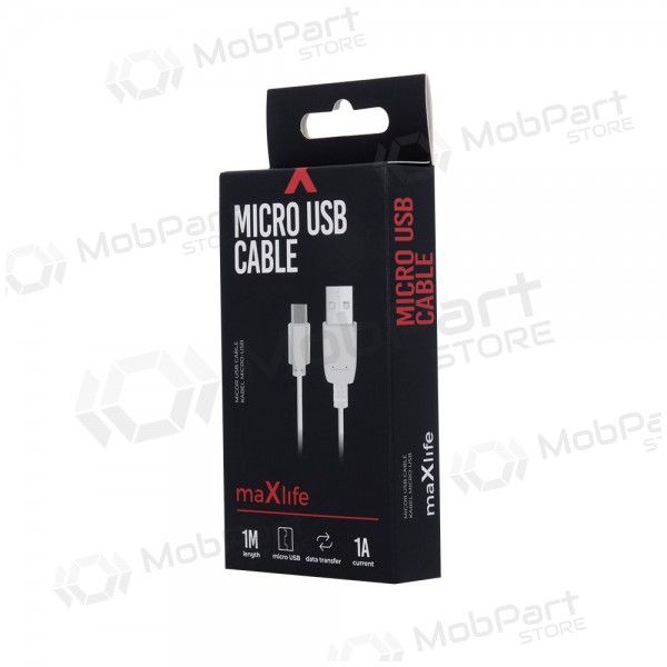 USB cavo Maxlife microUSB (bianca) 1.0m
