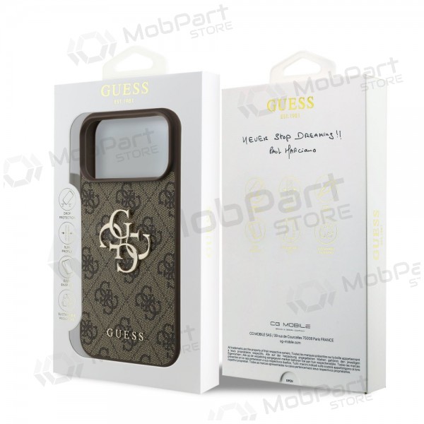 Custodia per Apple iPhone 17 Pro Max - Guess PU 4G Metal Logo (marrone)