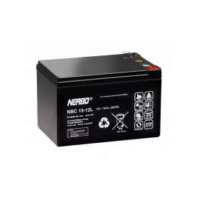 Akumuliatorius 12V 15Ah F2 6.3mm AGM VRLA NERBO NBC15-12L