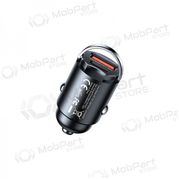 Caricabatterie da auto per telefono Remax RCC359 30 W USB-C + USB-A nero