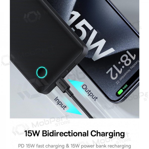 Batteria esterna Power Bank Baseus Airpow Lite 15W 10000mAh nero P10067500123-00 Batteria esterna Power Bank Baseus Airpow Lite 15W 10000mAh nero P10067500123-00