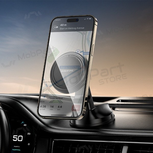 Supporto per telefono da auto Borofone BH136 sul cruscotto 4.5–7.0 pollici.
