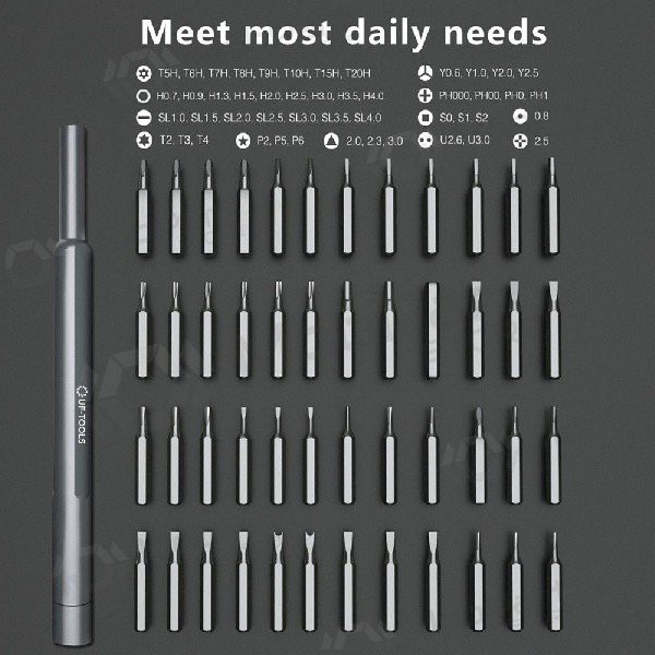 Atsuktuvų rinkinys UF-TOOLS su 48pz antgalių rinkiniu