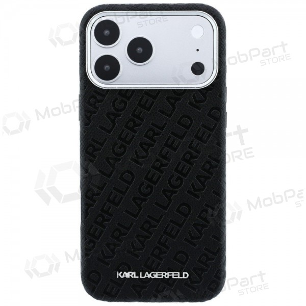 Custodia per Apple iPhone 18 Pro - Karl Lagerfeld PU Grained Allover Semi Wrap MagSafe (nera)