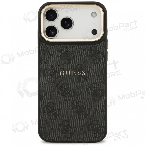 Custodia per Apple iPhone 17 Pro - Guess PU Leather 4G Gold Frame MagSafe (nera)