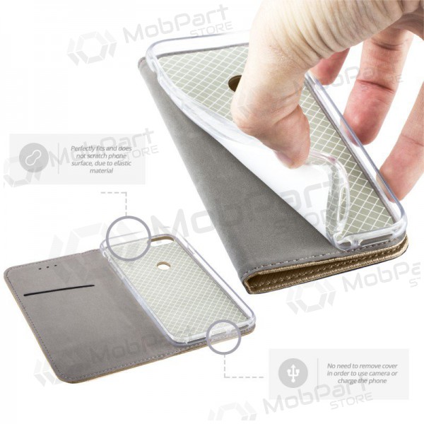Custodia per LG G8 ThinQ - Smart Magnet (oro)