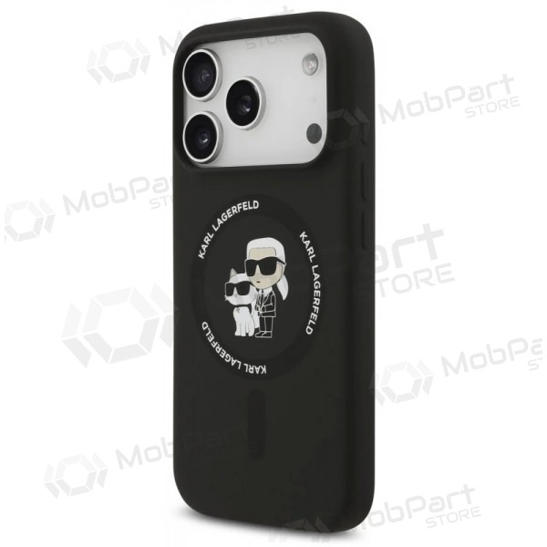 Custodia per Apple iPhone 17 Pro - Karl Lagerfeld Liquid Silicone Karl and Choupette MagSafe (nero)