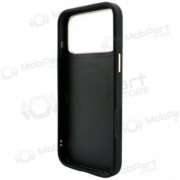 Custodia per Apple iPhone 18 Pro - Guess PU Leather 4G Gold Frame Embossed MagSafe (nera)