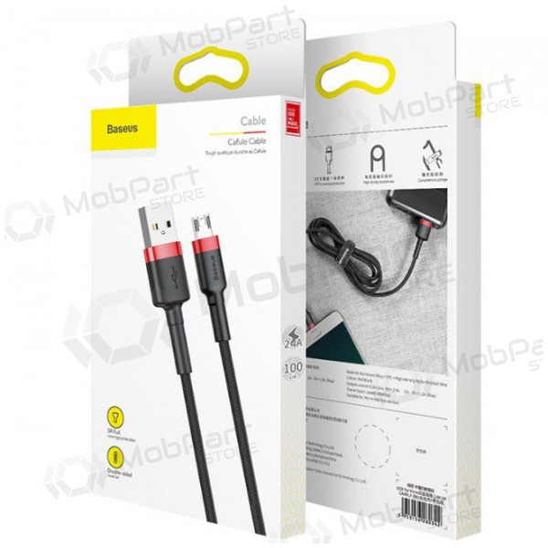 USB cavo Baseus Cafule microUSB 2.0m 1.5A (grigio-nero) CAMKLF-CG1