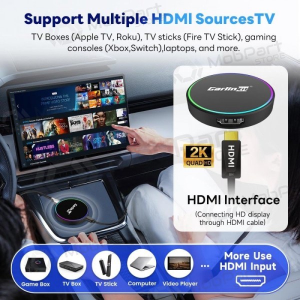 Adattatore CarPlay Carlinkit HD2CP Pro wireless Android Auto nero