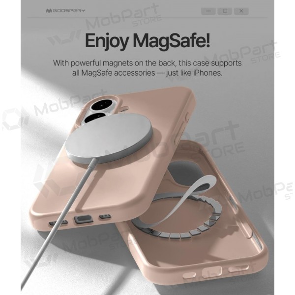 Custodia Mercury Pure Magsafe Silicon Case Apple iPhone 17 sabbia rosa