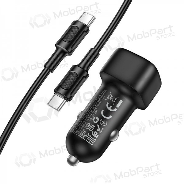 Caricabatterie da auto Borofone BZ34B 38 W USB-C + USB-A PD QC nero