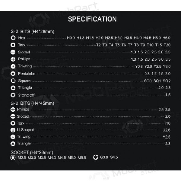 Cacciavite (73 antgaliai) Jakemy JM-8172