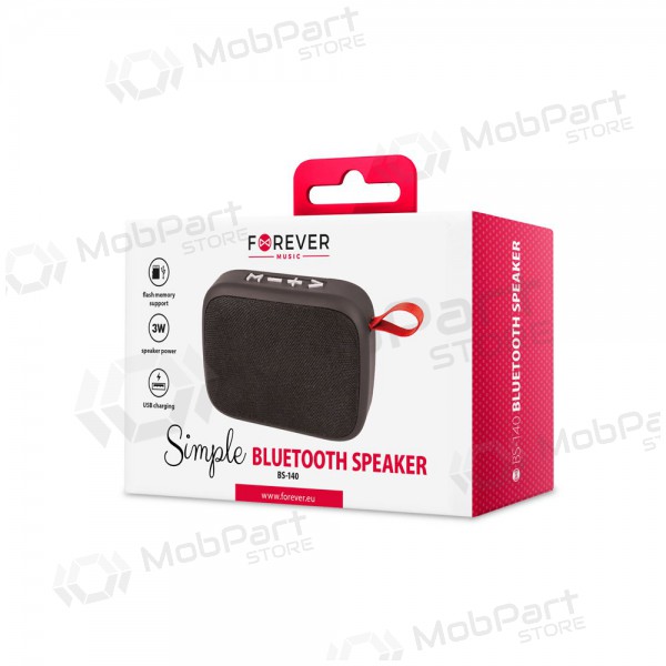 Altoparlante portatile Bluetooth Forever Simple BS-140 (USB, microSD) (nero)