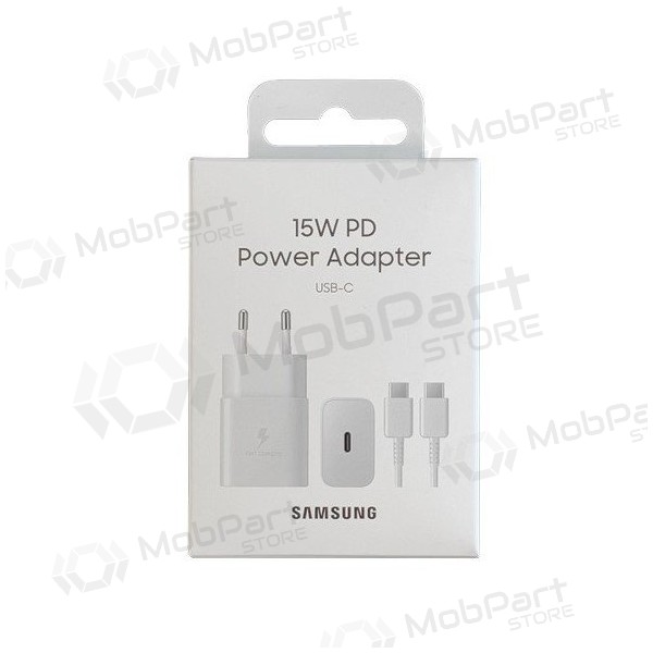 Caricatore originale Samsung EP-T1510XWEGEU 15W + cavo Type-C 1m nel pacchetto bianca