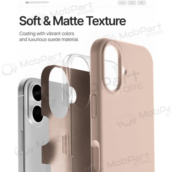 Custodia Mercury Pure Magsafe Silicon Case Apple iPhone 17 sabbia rosa