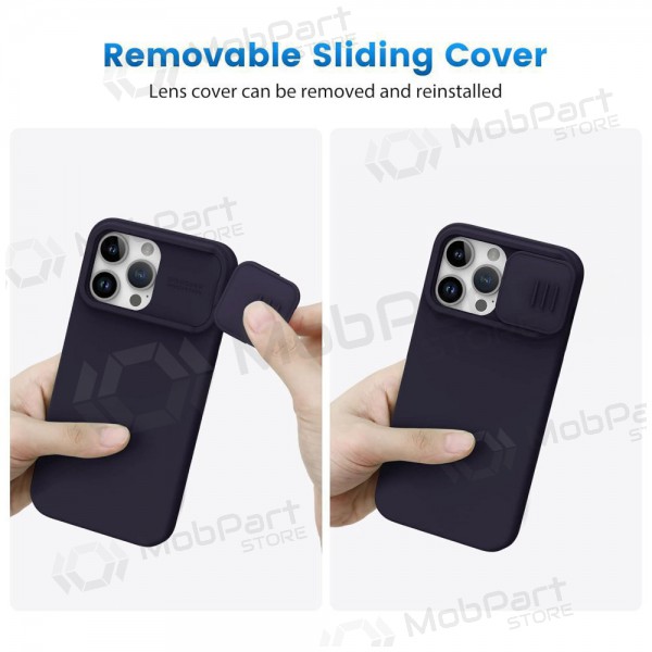 Apple iPhone 15 Pro custodia „Nillkin Silicone“ (tamsiai viola)